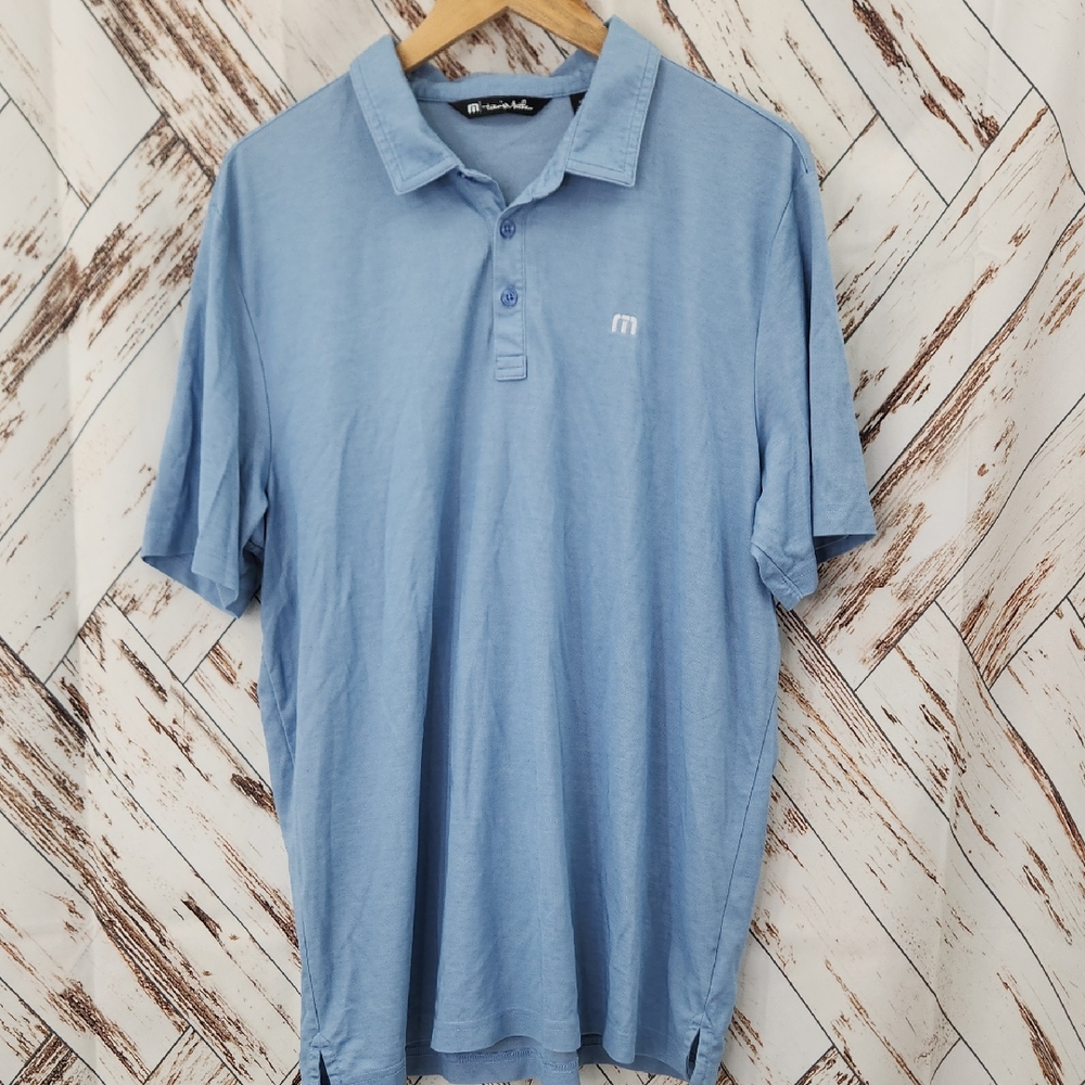 Travis Mathews Blue Polo Shirt